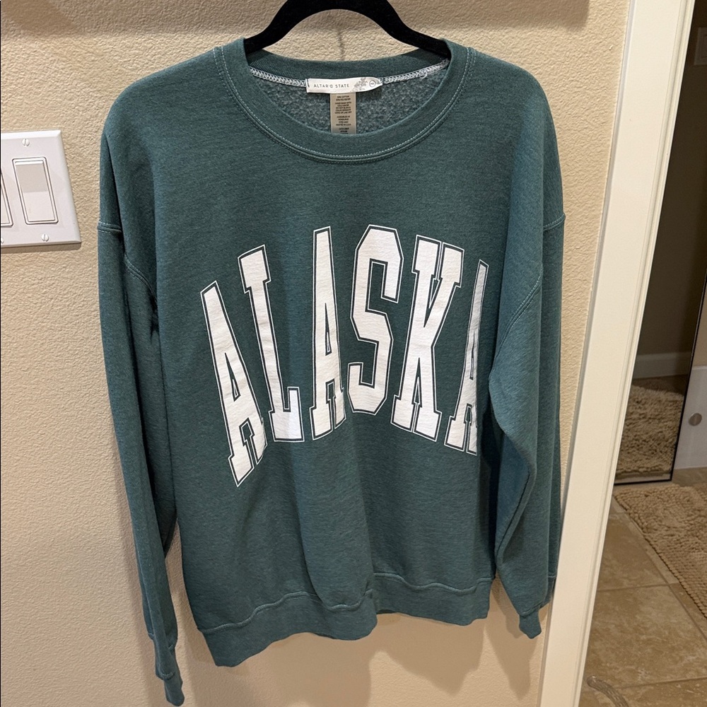 Altar'd State Teal Crew Neck Sweater
